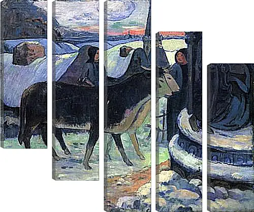 Модульная картина - Christmas Night (The Blessing of the Oxen). Поль Гоген