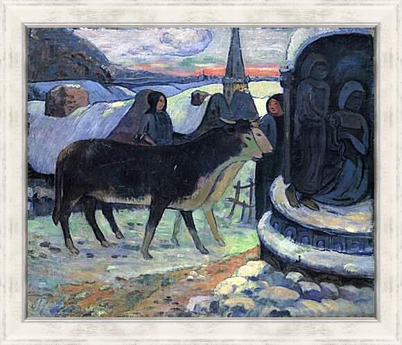 Картина в раме - Christmas Night (The Blessing of the Oxen). Поль Гоген