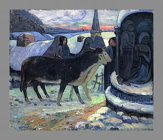 Картина в раме - Christmas Night (The Blessing of the Oxen). Поль Гоген