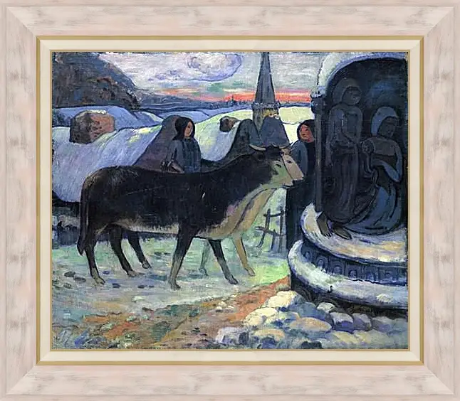 Картина в раме - Christmas Night (The Blessing of the Oxen). Поль Гоген