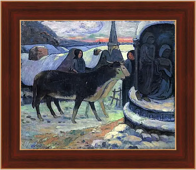Картина в раме - Christmas Night (The Blessing of the Oxen). Поль Гоген
