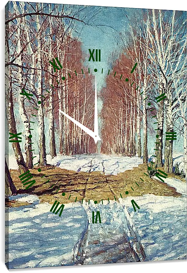 Часы картина - Березовая аллея. Игорь Эммануилович Грабарь