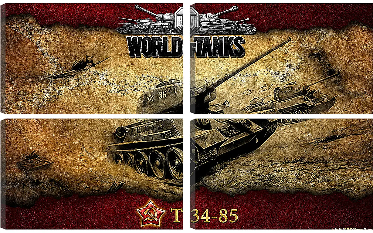 Модульная картина - World Of Tanks