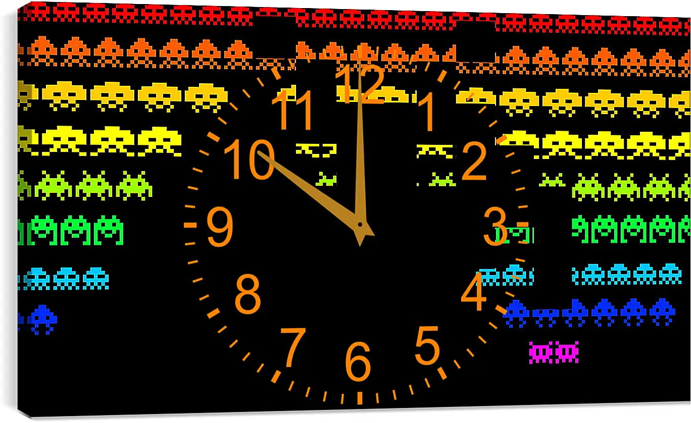 Часы картина - Space Invaders
