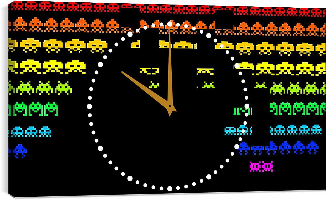 Часы картина - Space Invaders
