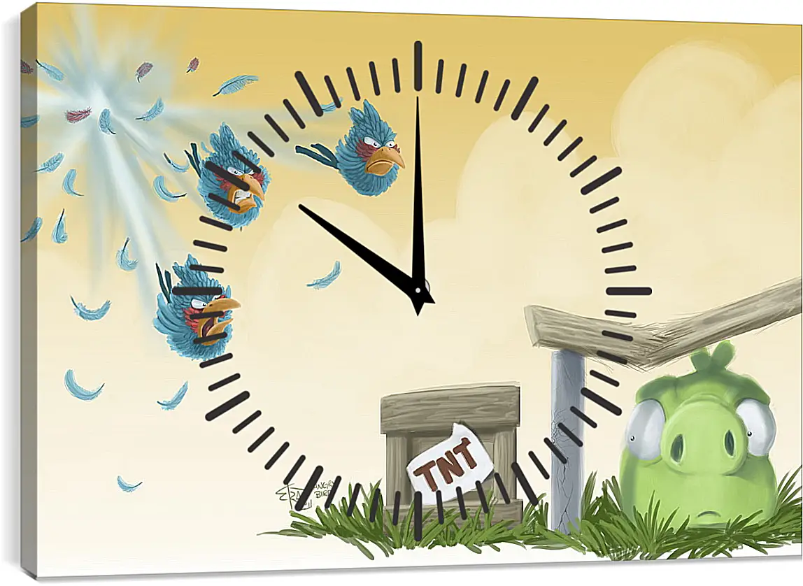 Часы картина - Angry Birds
