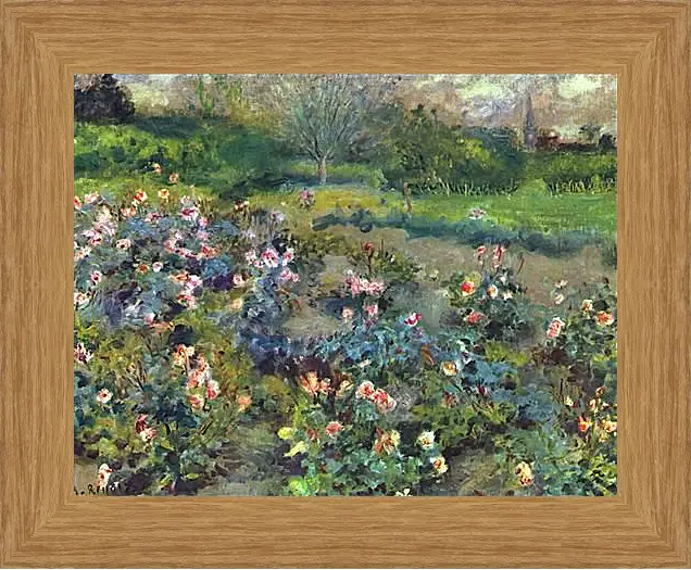 Картина в раме - The Garden of Roses. Пьер Огюст Ренуар