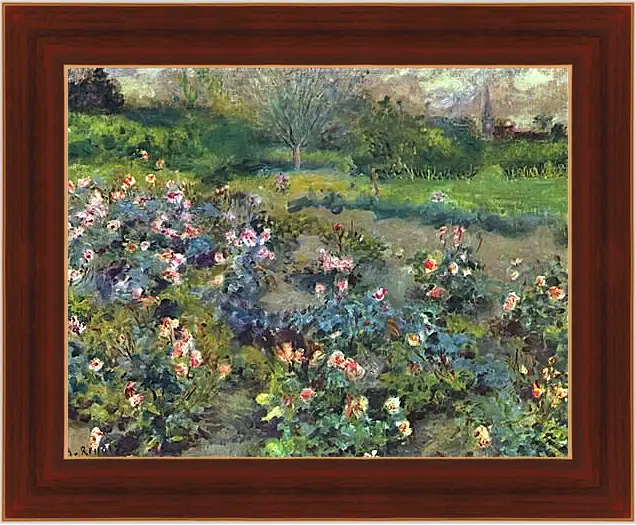 Картина в раме - The Garden of Roses. Пьер Огюст Ренуар