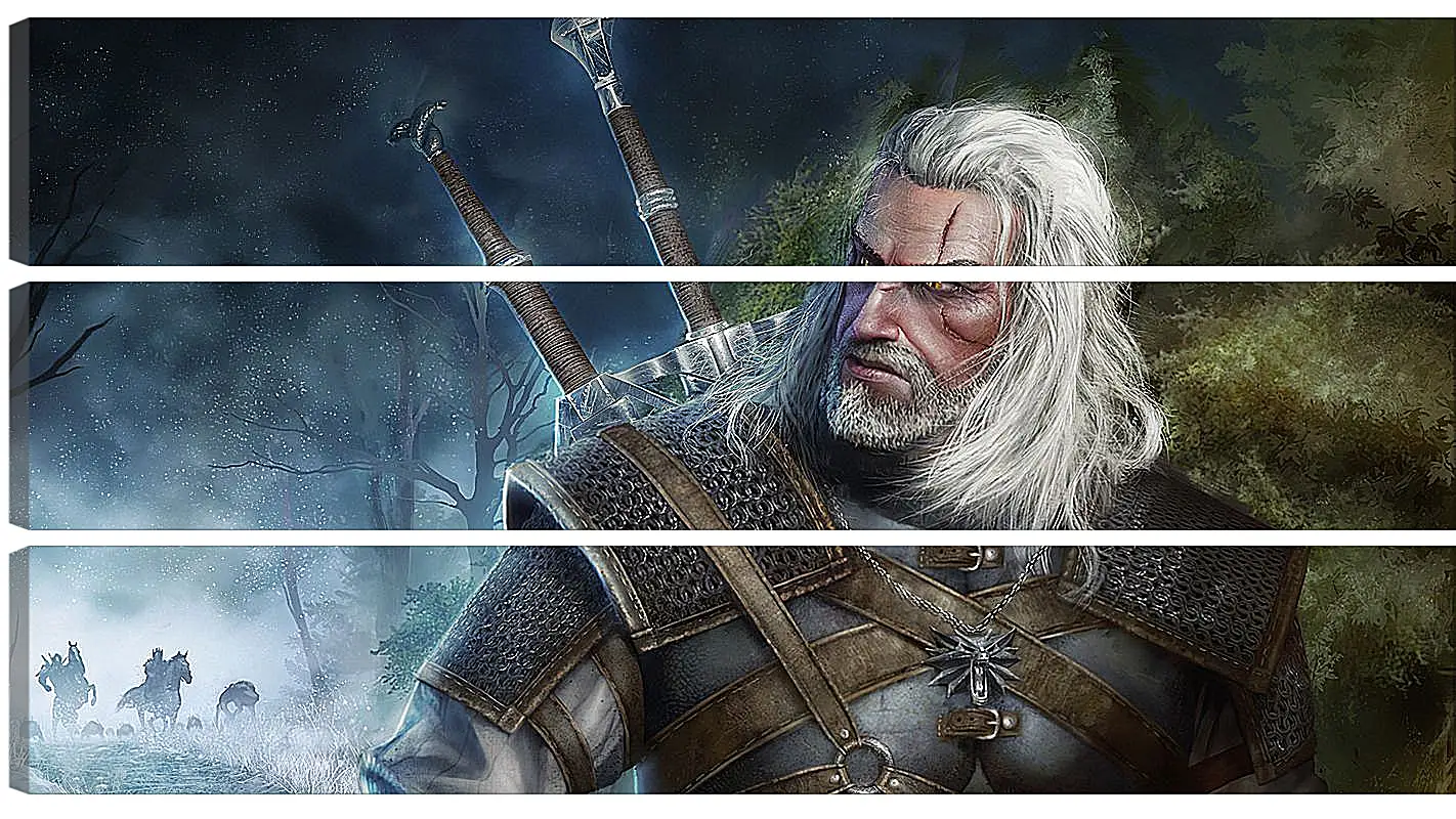 Модульная картина - The Witcher (Ведьмак). Геральт уходит от погони