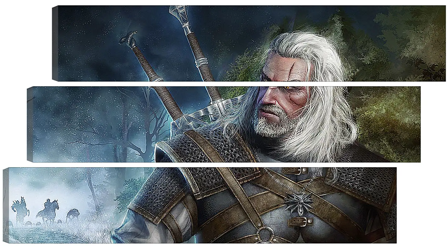 Модульная картина - The Witcher (Ведьмак). Геральт уходит от погони