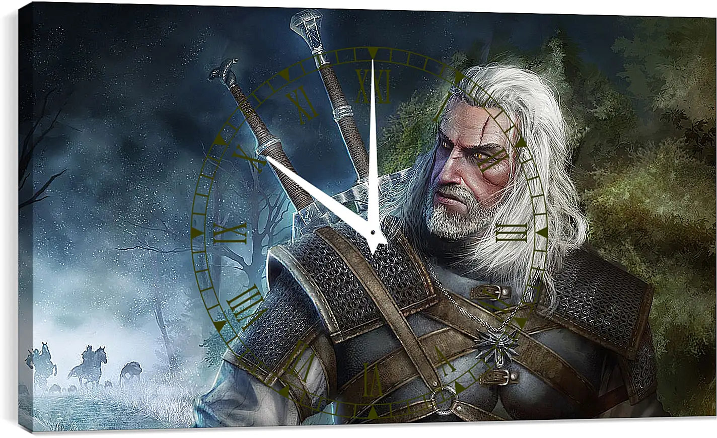 Часы картина - The Witcher (Ведьмак). Геральт уходит от погони