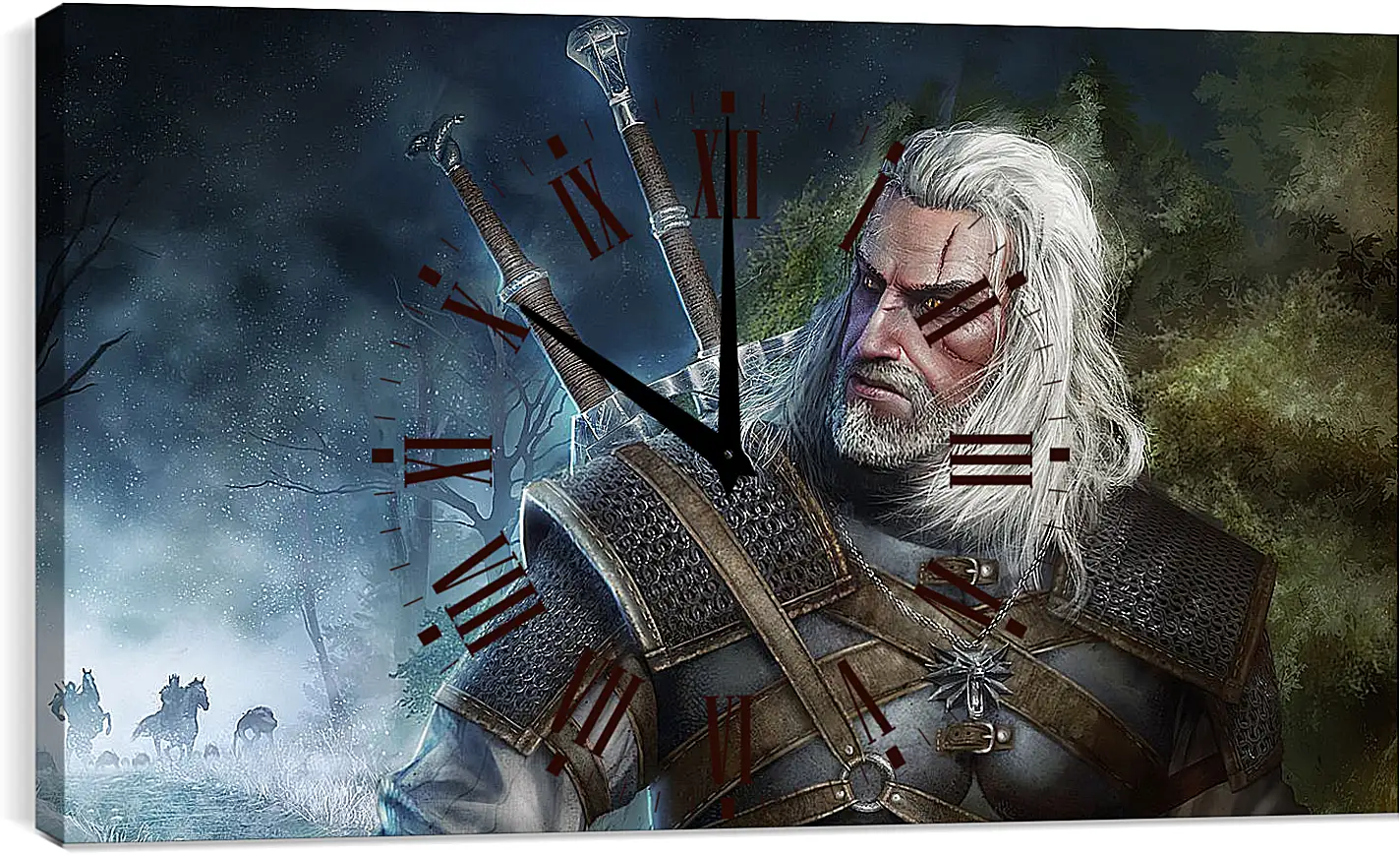 Часы картина - The Witcher (Ведьмак). Геральт уходит от погони