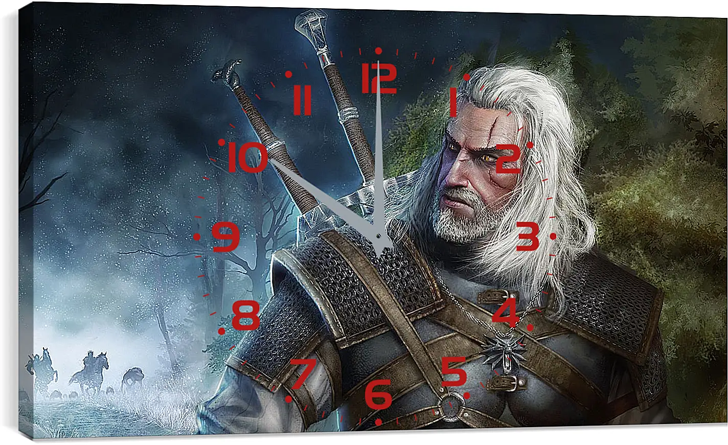 Часы картина - The Witcher (Ведьмак). Геральт уходит от погони