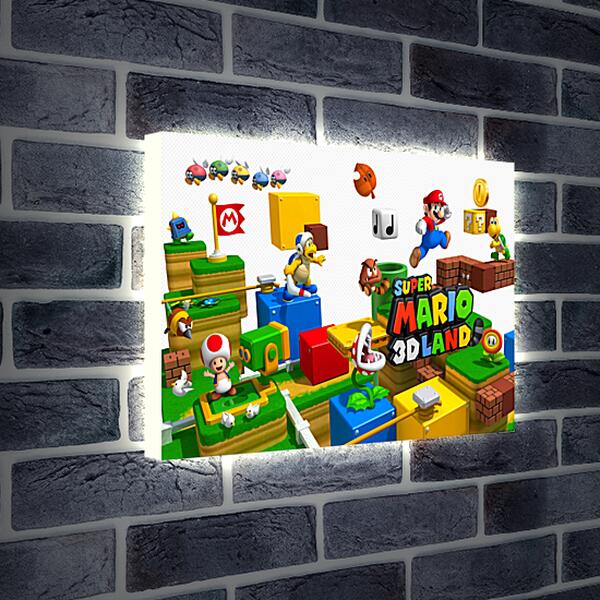 Лайтбокс световая панель - Super Mario 3D Land
