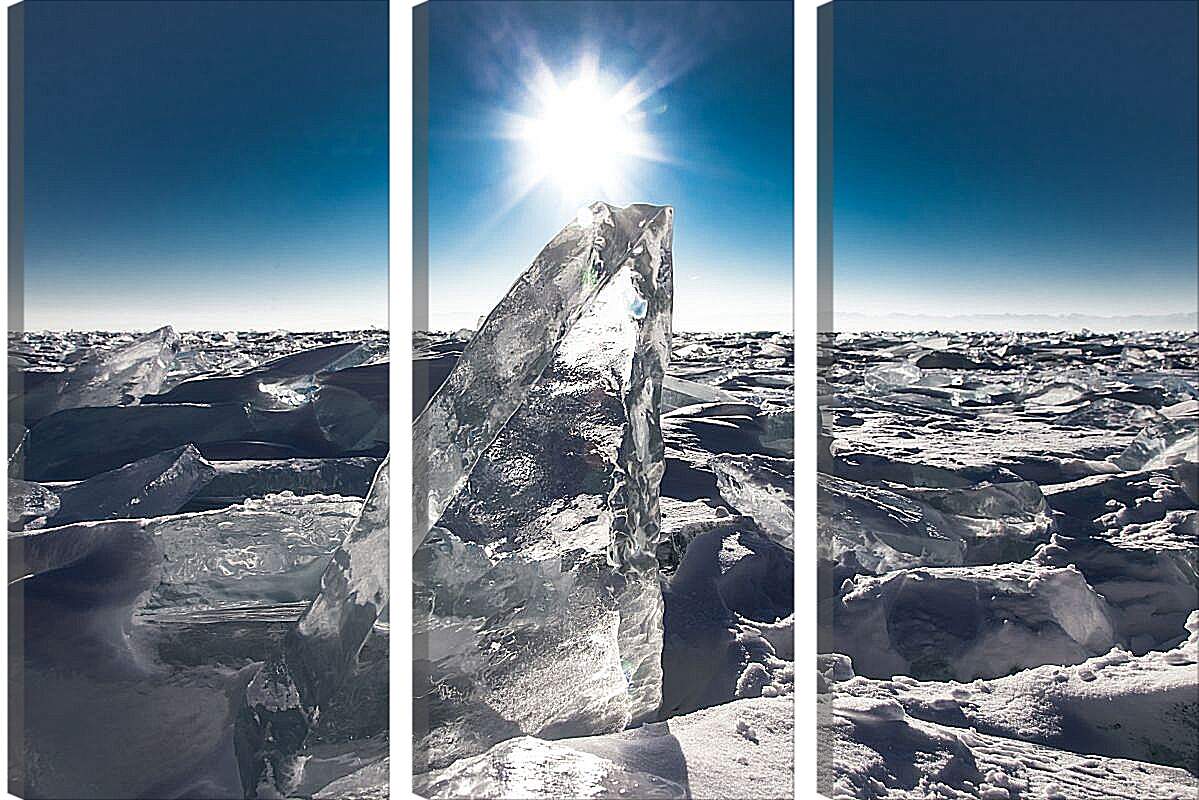 Модульная картина - Лёд на озере. Байкал