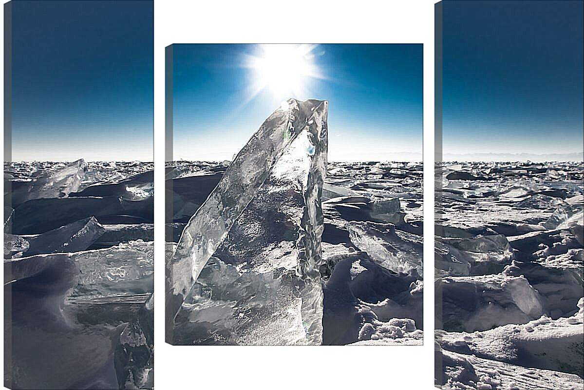 Модульная картина - Лёд на озере. Байкал