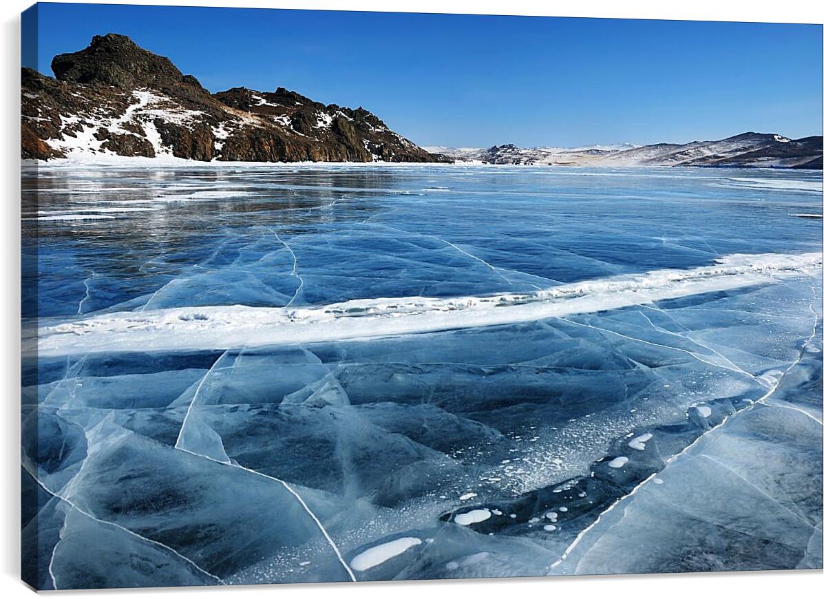 Постер и плакат - Замёрзшее озеро. Байкал