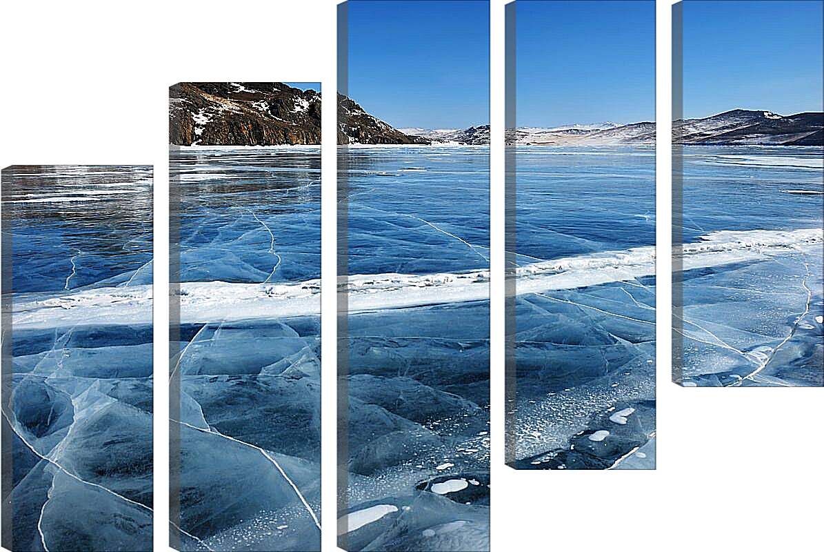 Модульная картина - Замёрзшее озеро. Байкал