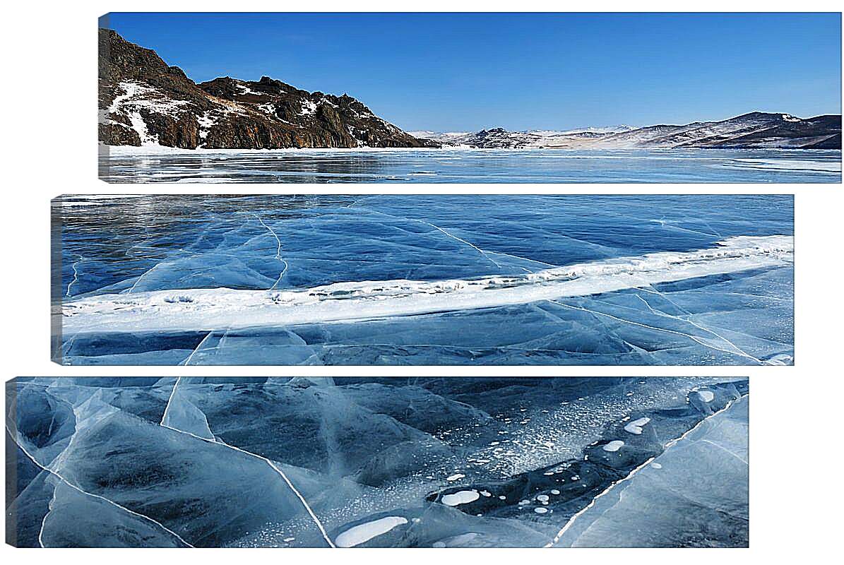 Модульная картина - Замёрзшее озеро. Байкал