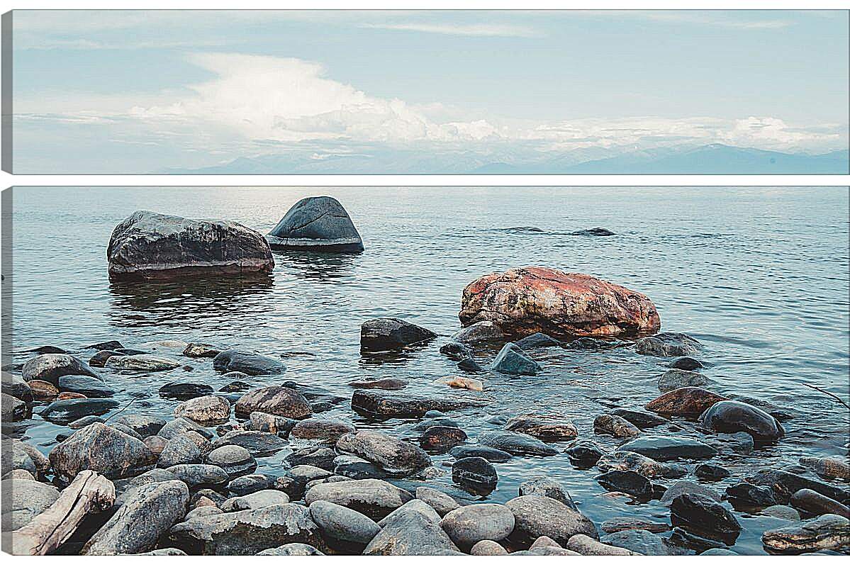 Модульная картина - Прибрежные камни. Байкал
