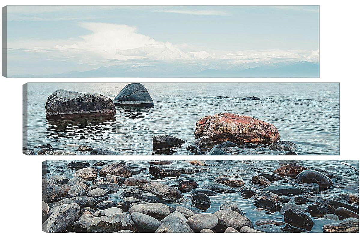 Модульная картина - Прибрежные камни. Байкал