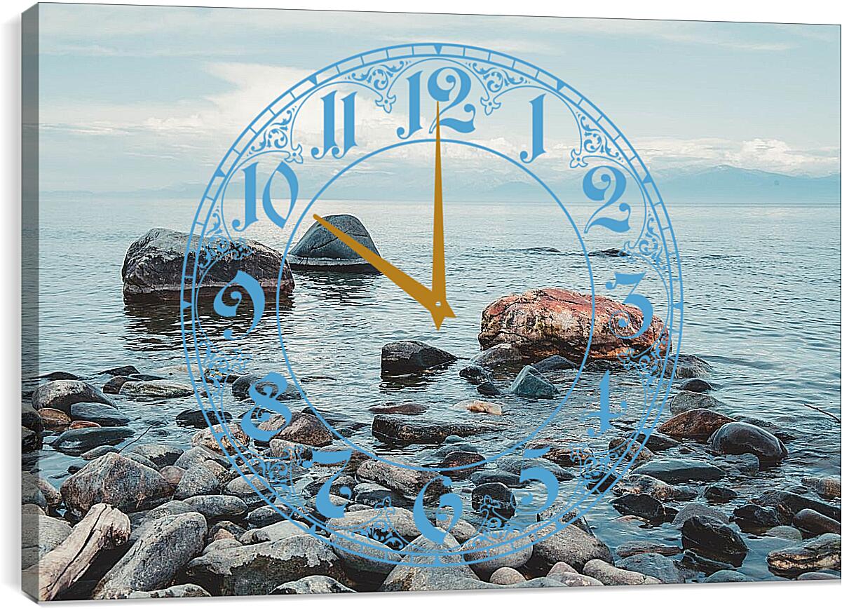 Часы картина - Прибрежные камни. Байкал
