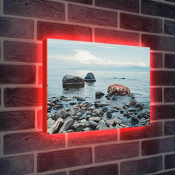 Лайтбокс световая панель - Прибрежные камни. Байкал