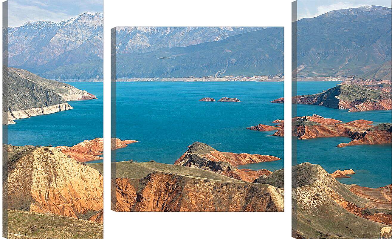 Модульная картина - Скалистая местность озера. Байкал