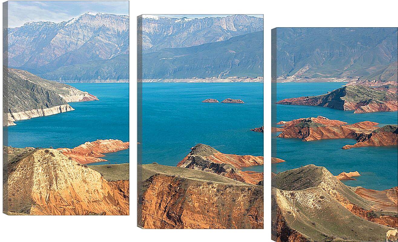 Модульная картина - Скалистая местность озера. Байкал