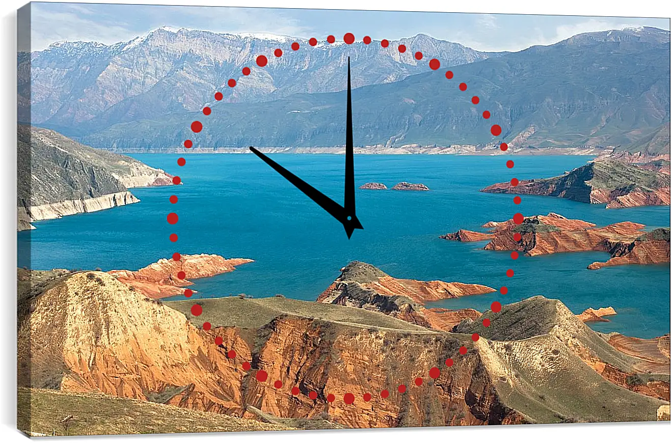 Часы картина - Скалистая местность озера. Байкал