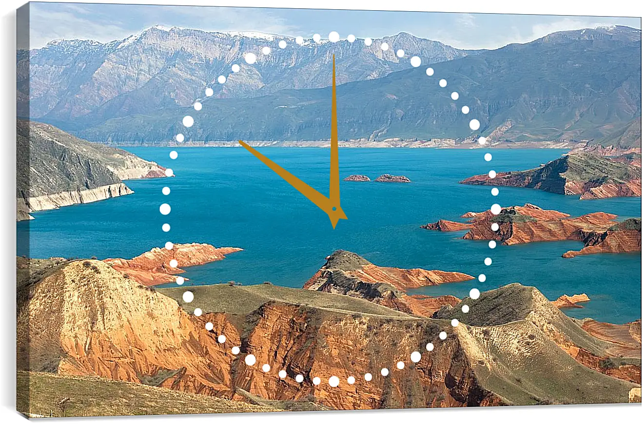 Часы картина - Скалистая местность озера. Байкал