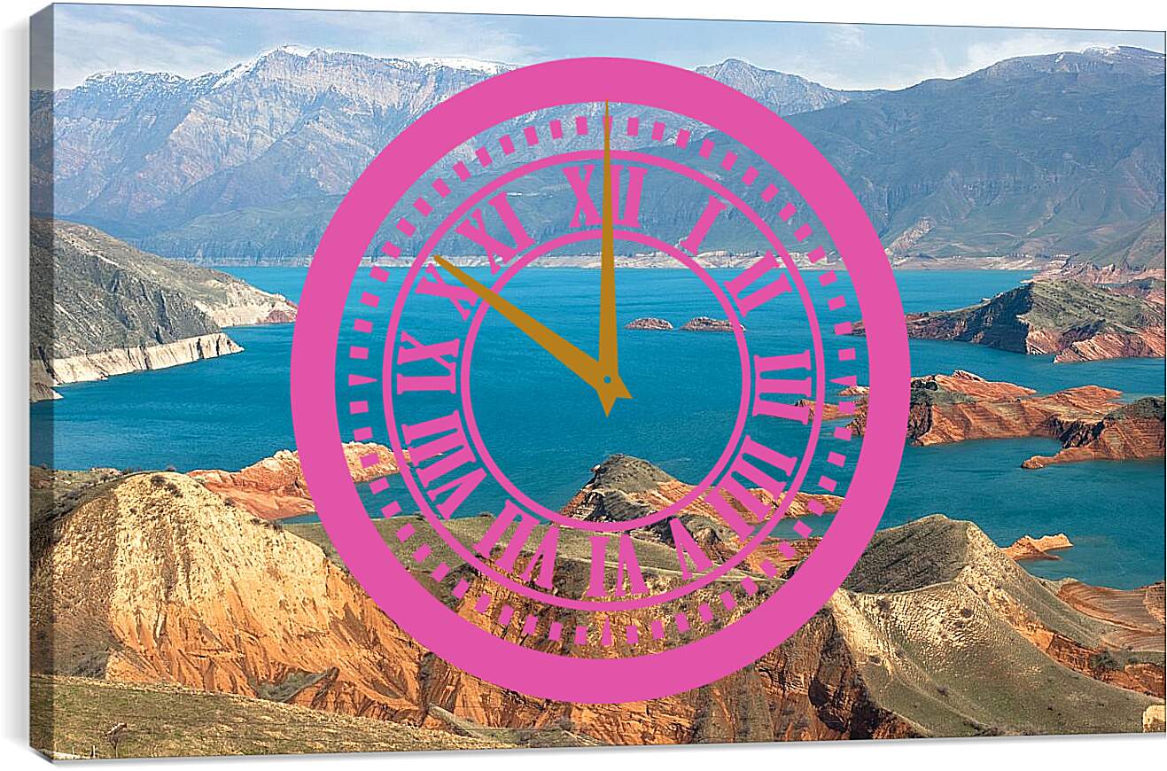 Часы картина - Скалистая местность озера. Байкал