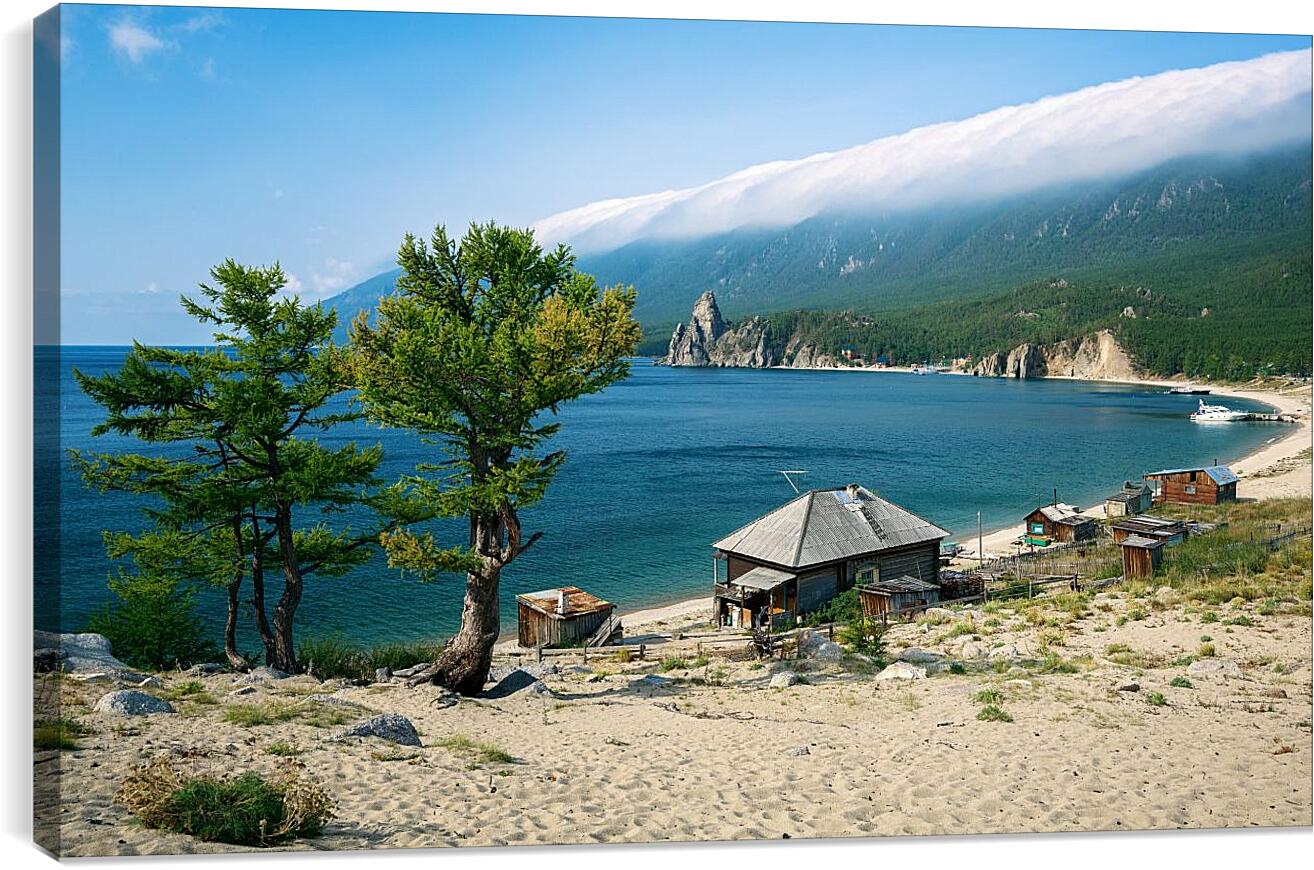 Постер и плакат - Домик на берегу озера. Байкал