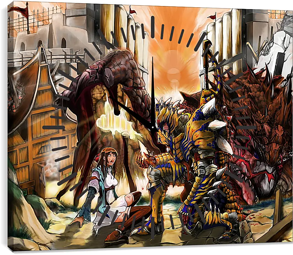 Часы картина - Monster Hunter
