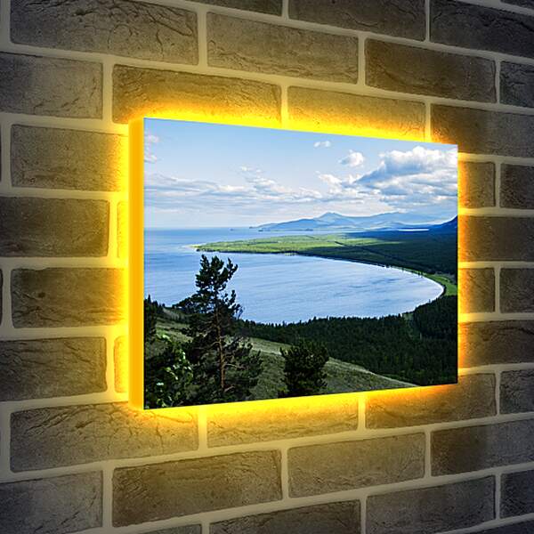 Лайтбокс световая панель - Вид на летнее озеро. Байкал