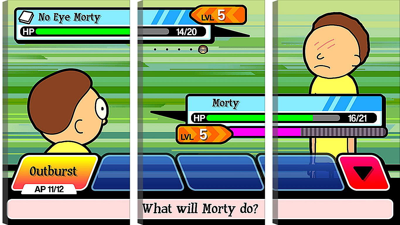 Модульная картина - Rick And Morty: Pocket Mortys
