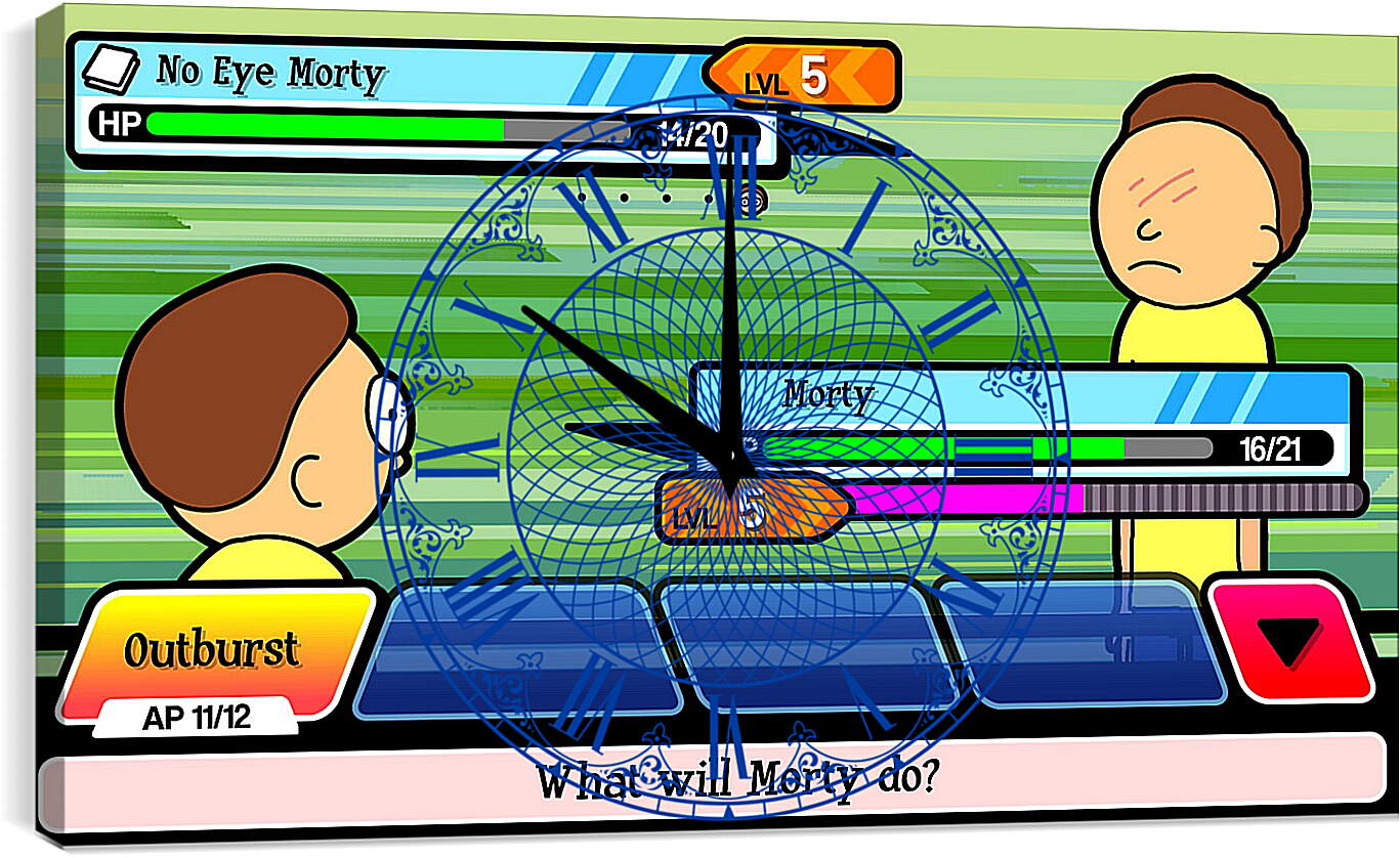 Часы картина - Rick And Morty: Pocket Mortys
