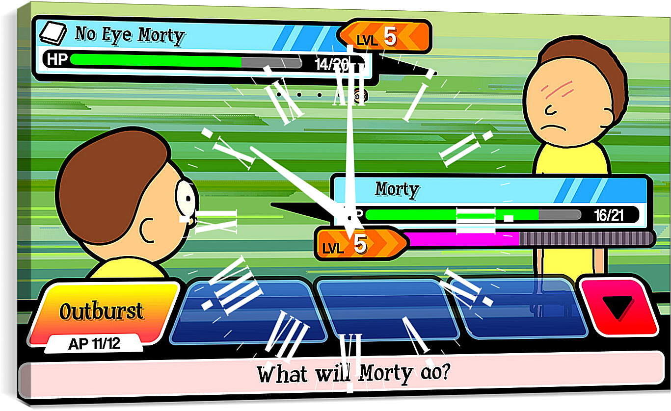 Часы картина - Rick And Morty: Pocket Mortys
