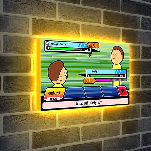 Лайтбокс световая панель - Rick And Morty: Pocket Mortys
