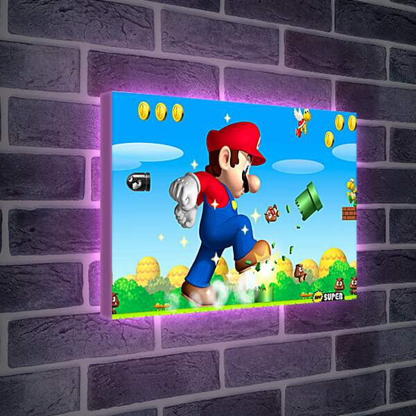 Лайтбокс световая панель - Super Mario Bros.
