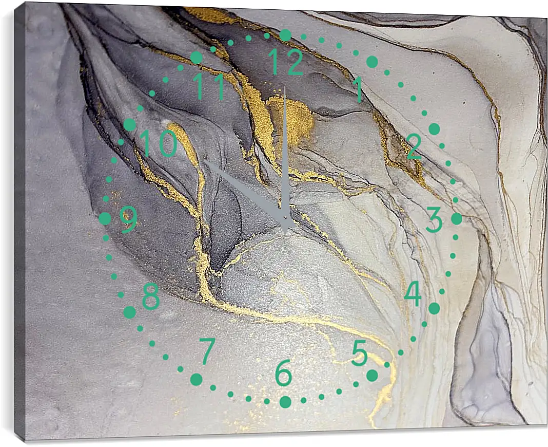 Часы картина - Золотые чернила. Абстракция