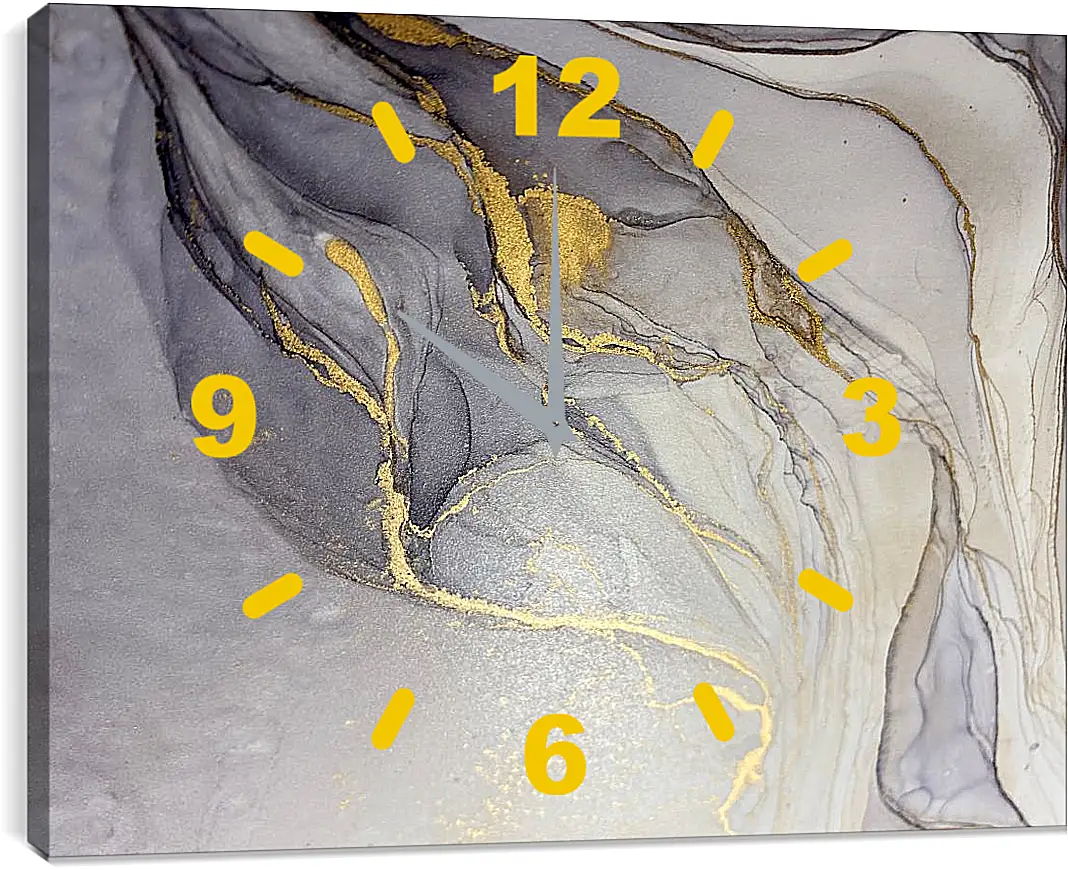 Часы картина - Золотые чернила. Абстракция