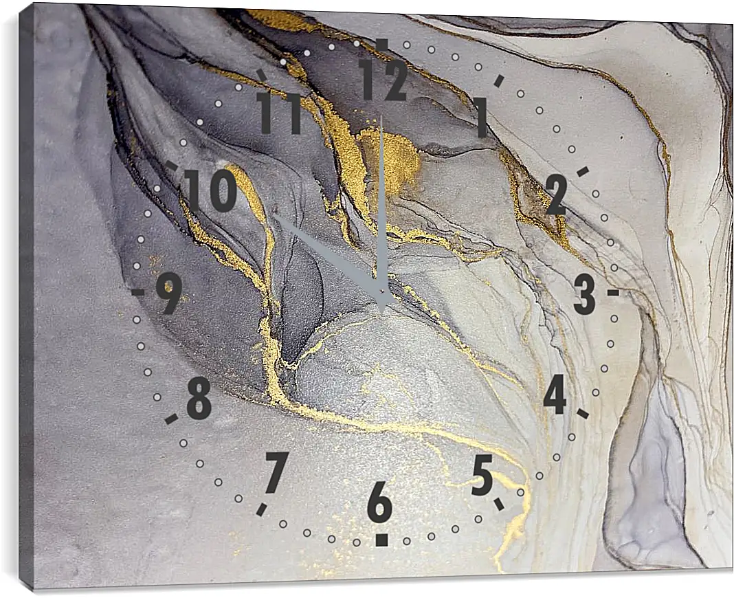 Часы картина - Золотые чернила. Абстракция