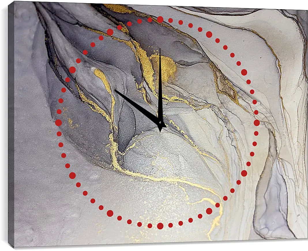 Часы картина - Золотые чернила. Абстракция