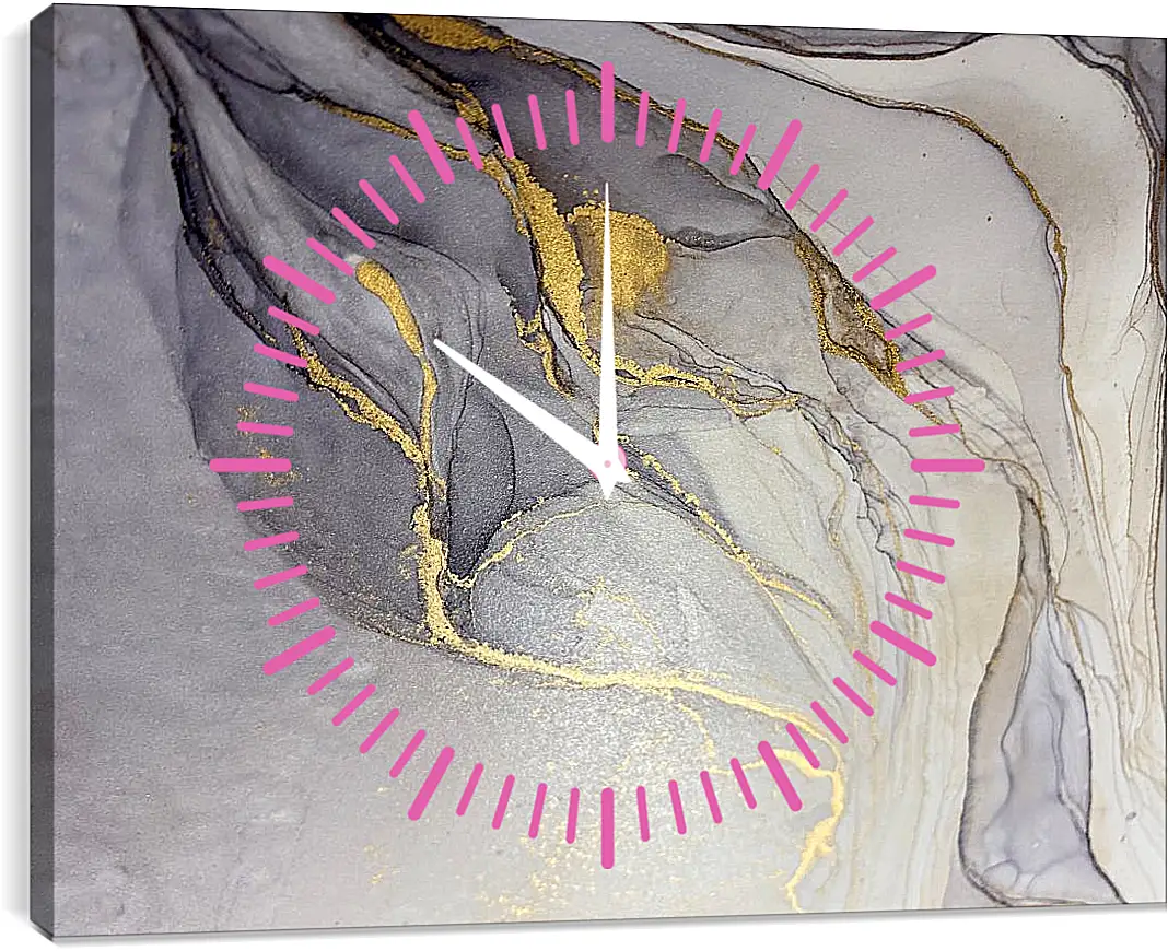 Часы картина - Золотые чернила. Абстракция