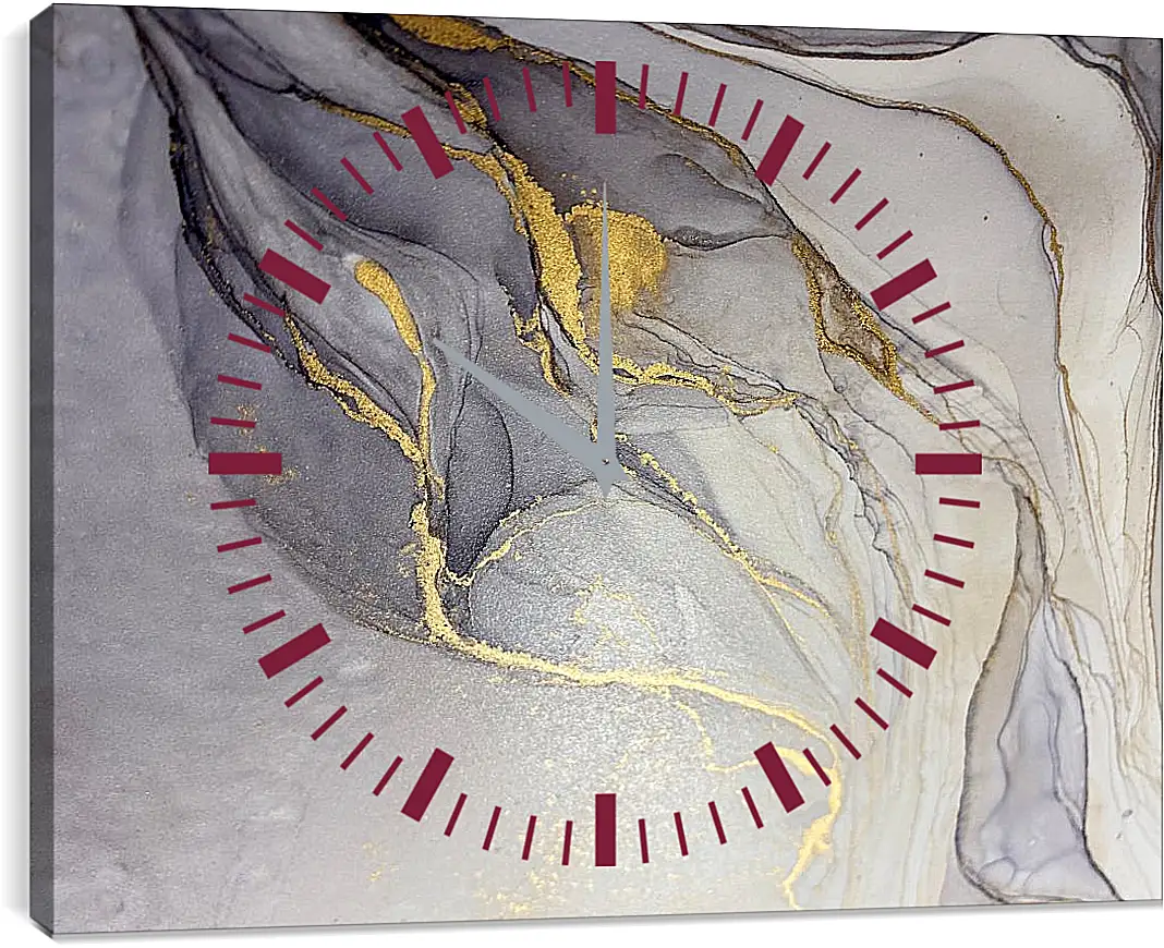 Часы картина - Золотые чернила. Абстракция