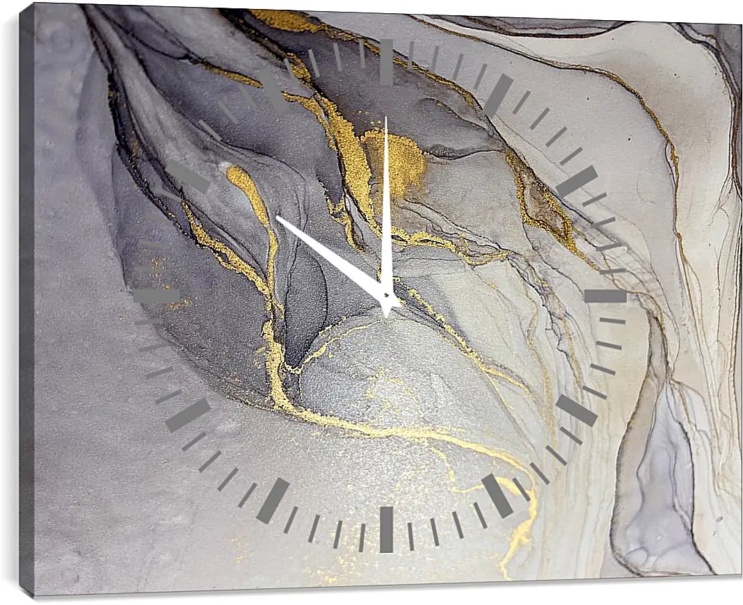 Часы картина - Золотые чернила. Абстракция