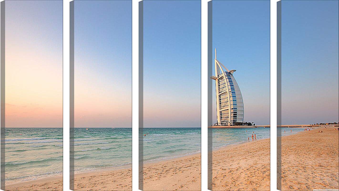 Модульная картина - Бурдж Аль Араб вид с пляжа. Дубай