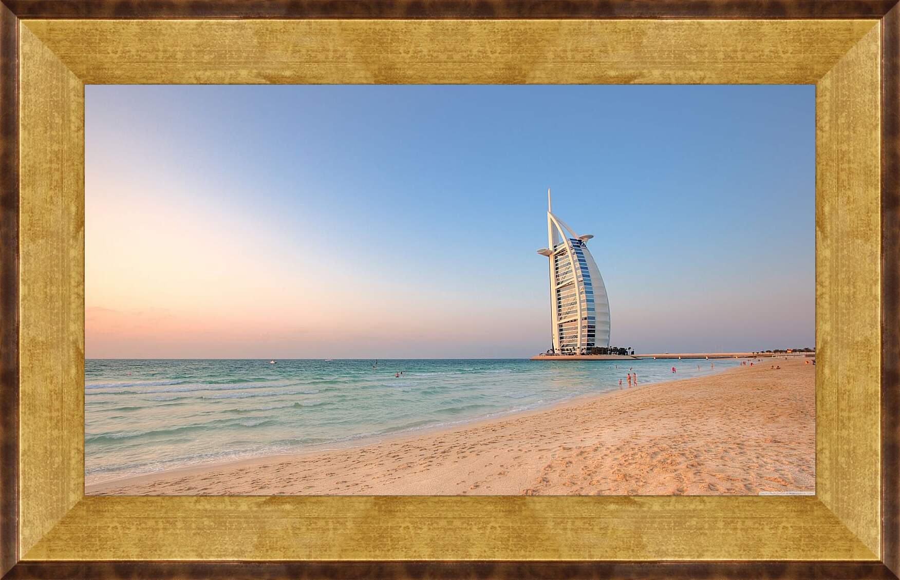 Картина в раме - Бурдж Аль Араб вид с пляжа. Дубай