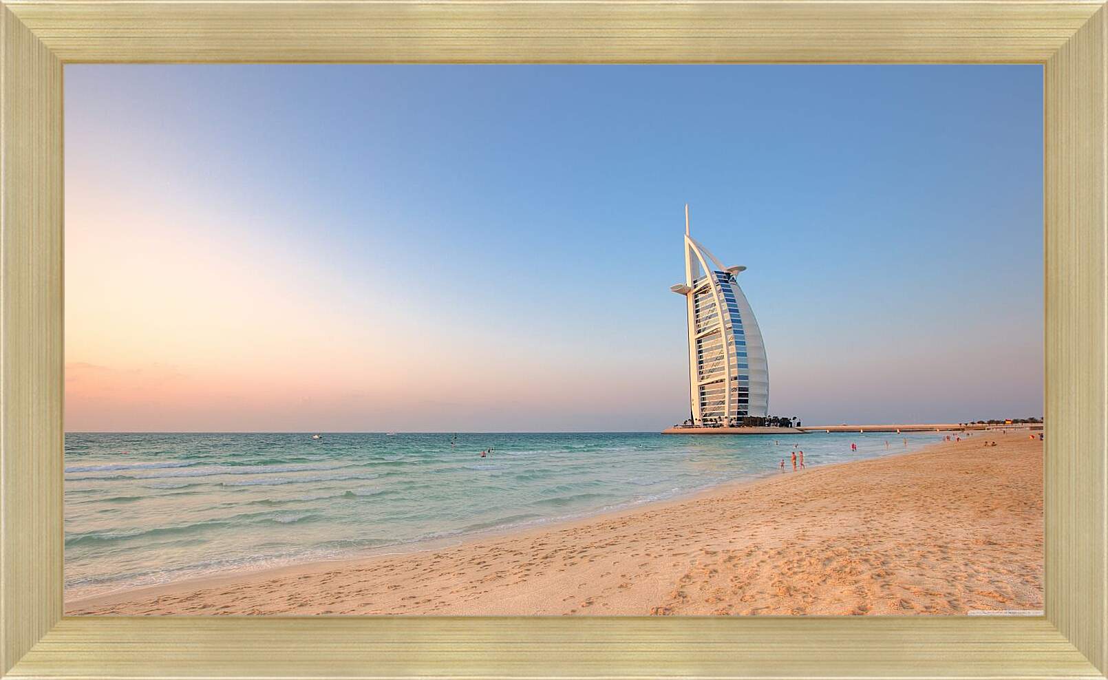 Картина в раме - Бурдж Аль Араб вид с пляжа. Дубай